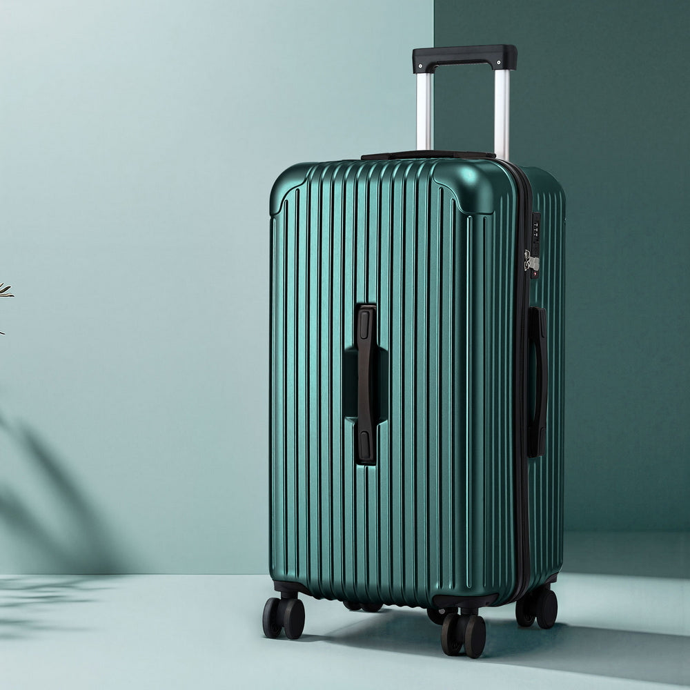 Wanderlite 28 Inch Trunk Suitcase – Green with Type-C Port & TSA Lock