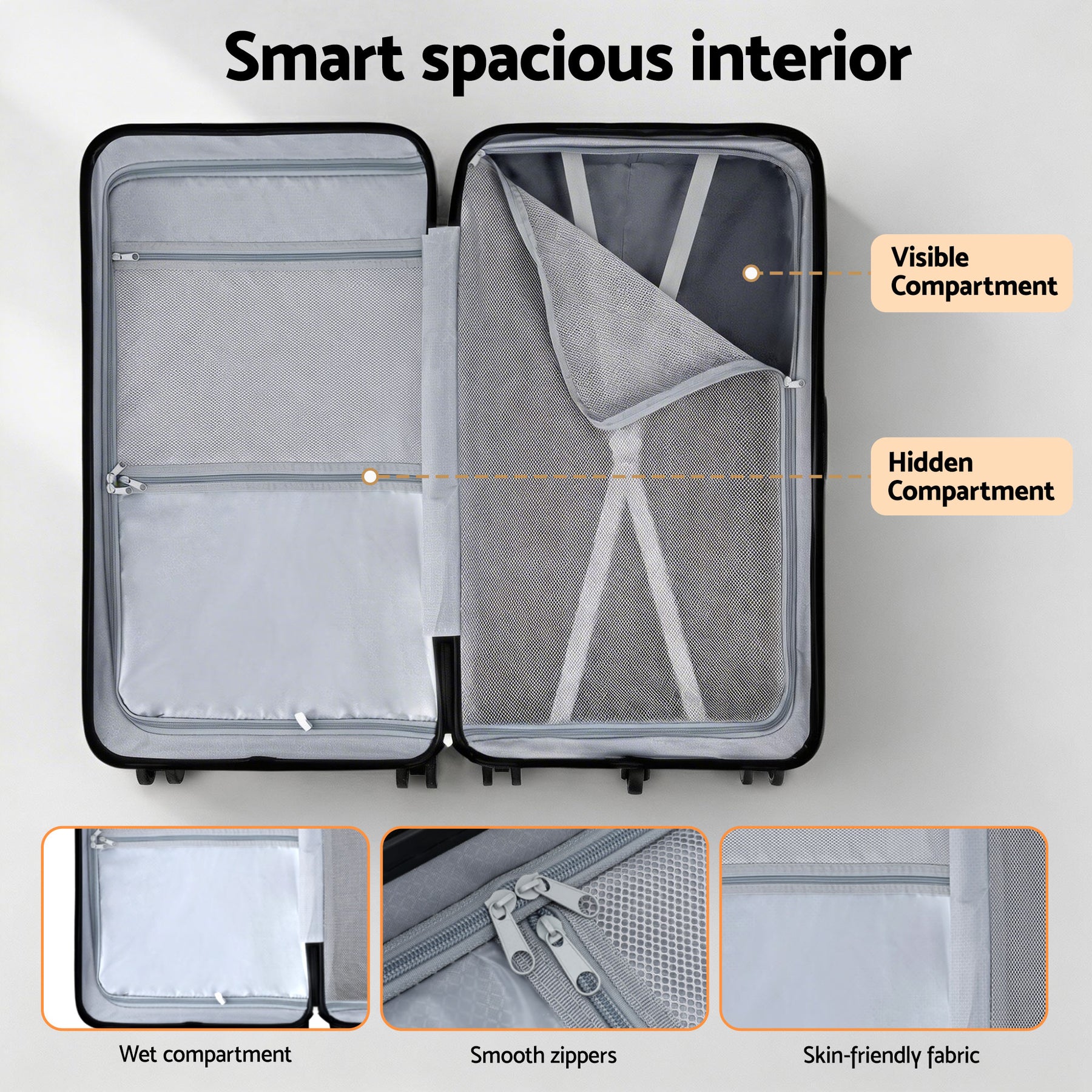 Wanderlite 28 Inch Trunk Luggage – Orange 90L, TSA Lock & Type-C Port