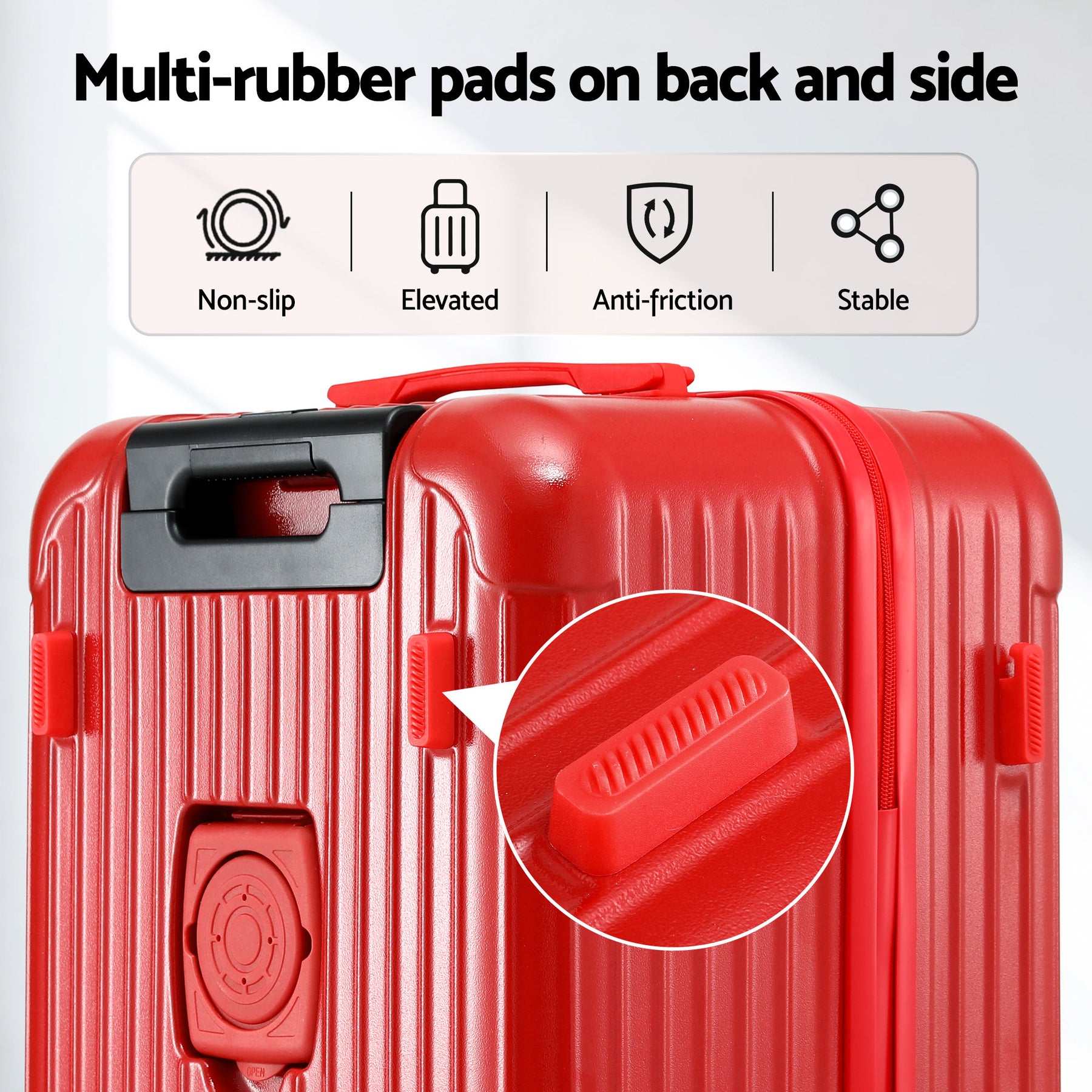 Wanderlite 28 Inch Trunk Luggage – Red 90L, TSA Lock & Type-C Port
