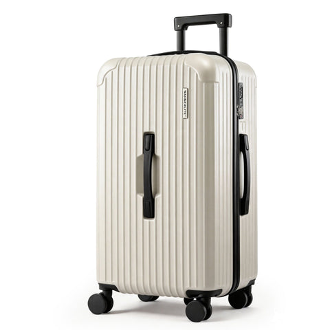 Wanderlite 28 Inch Trunk Luggage – Smoky White, TSA Lock & Type-C Port, 90L