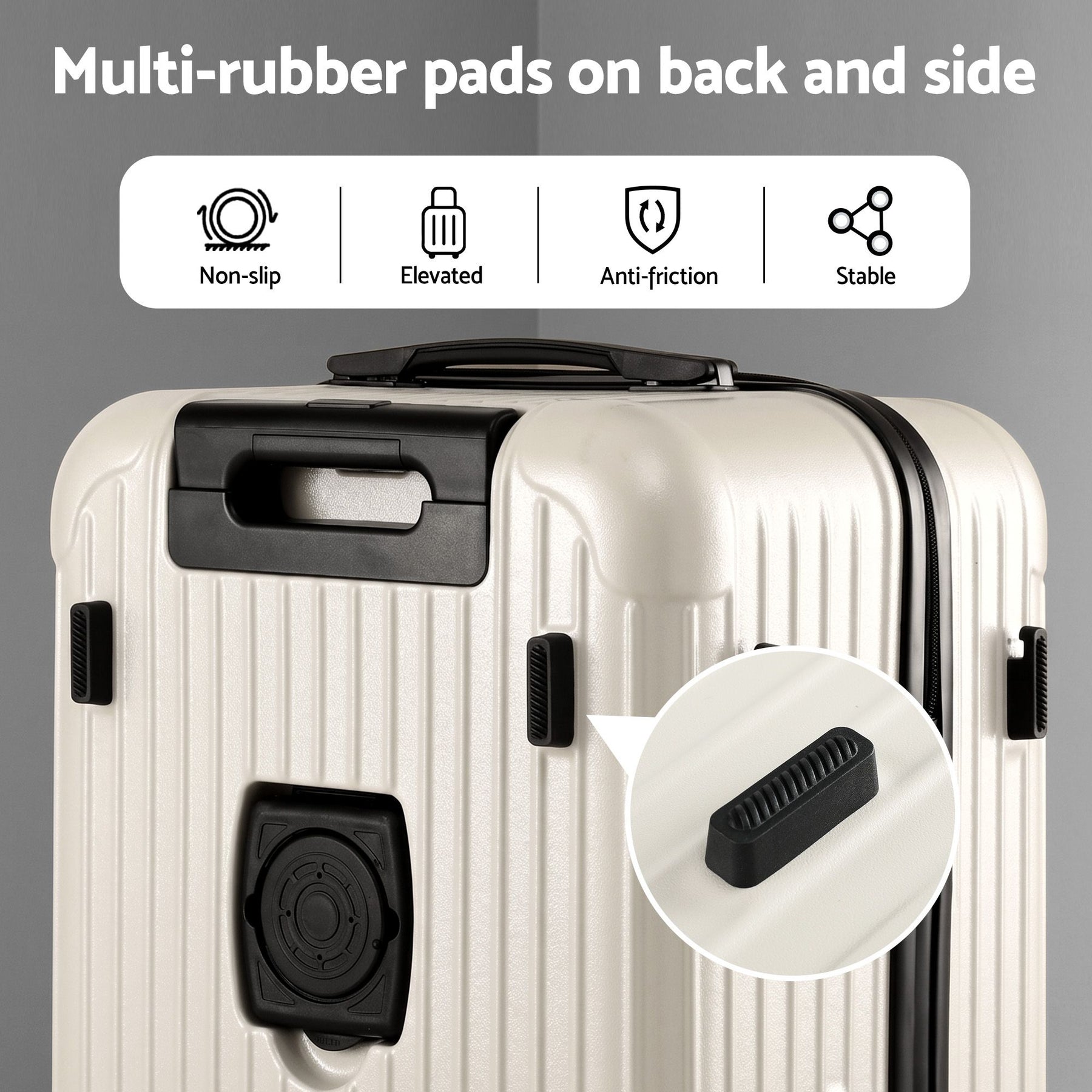 Wanderlite 28 Inch Trunk Luggage – Smoky White, TSA Lock & Type-C Port, 90L