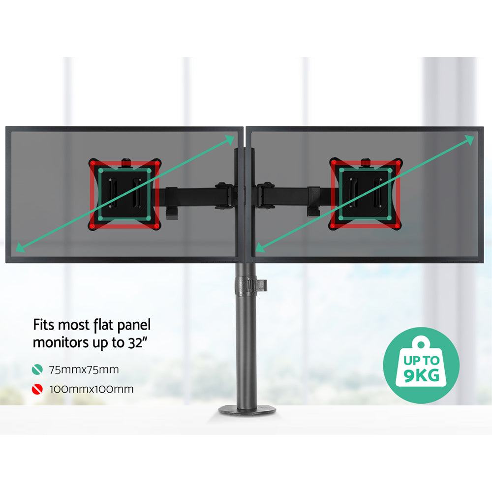Artiss Monitor Arm Dual Desk Mount Screen Bracket Holder - SuperSaverAU - view 4