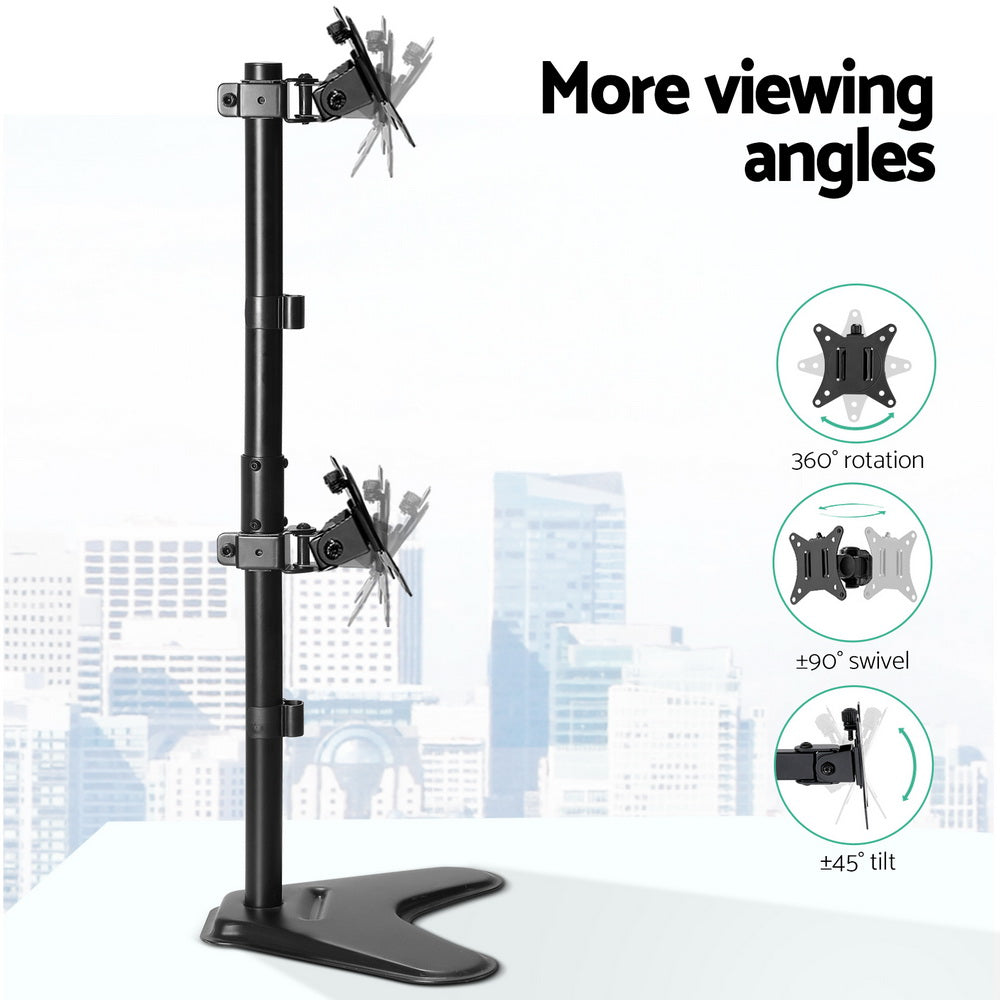 Artiss Monitor Arm Stand Dual Mount HD LED TV Bracket Holder Freestanding - SuperSaverAU - view 4