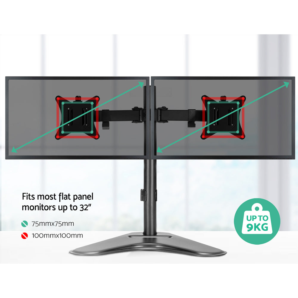 Artiss Monitor Arm Stand Dual Black - SuperSaverAU - view 6