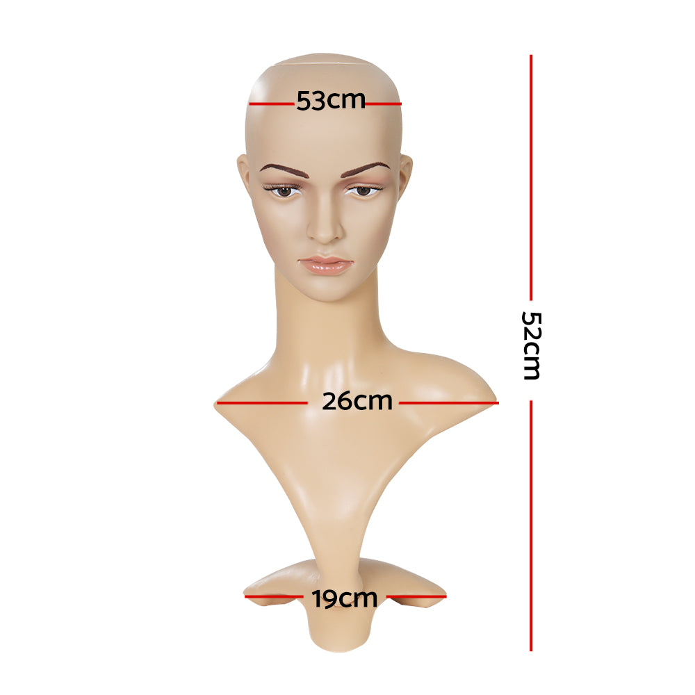 Embellir Mannequin Head 52cm for Wigs, Hats, Necklaces - Professional Display - SuperSaverAU - view 2