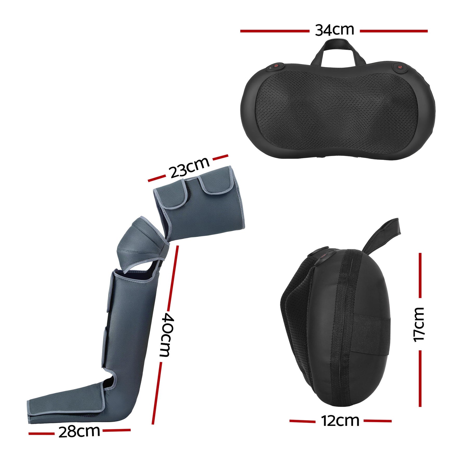 Livemor Air Compression Leg Massager and Heated Neck Back Massager Bundle