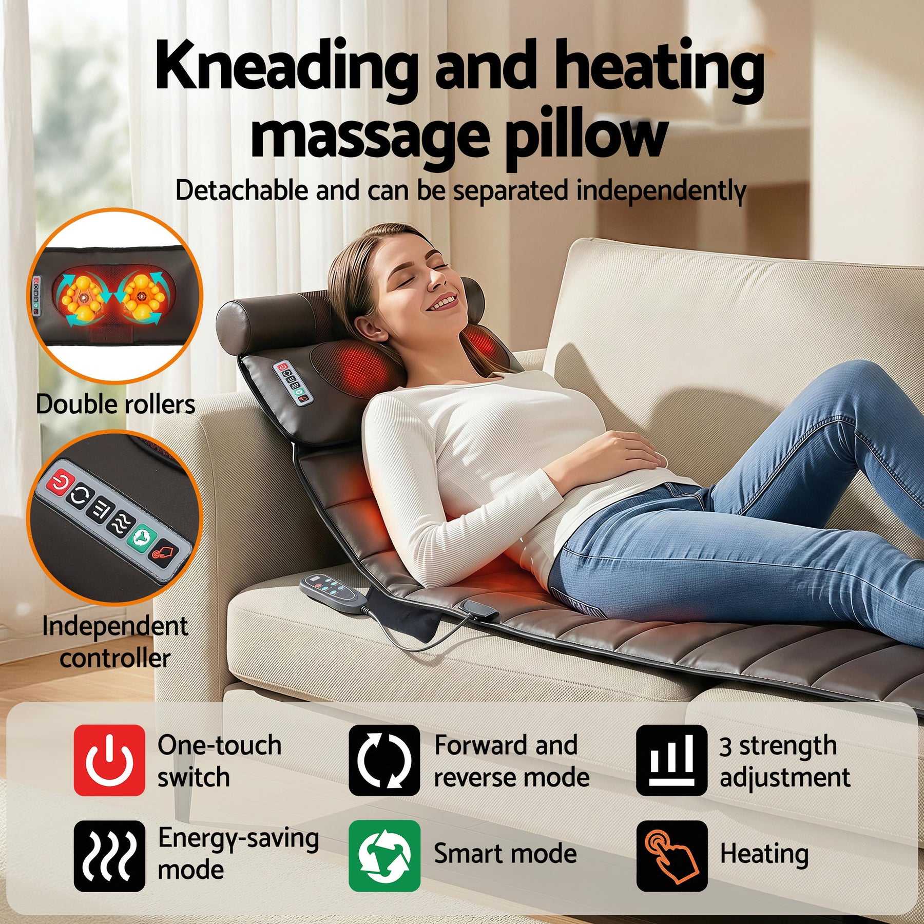 Livemor Heated Full Body Massage Mat with Neck Foot Vibration and Airbag Massage