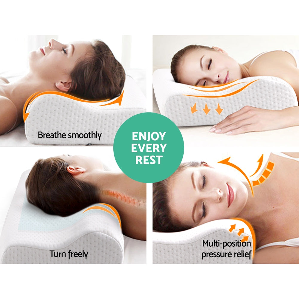 Giselle Bedding 2 x Cool Gel Top Memory Foam Pillows 50cm x 30cm x 10/8cm - SuperSaverAU - view 5