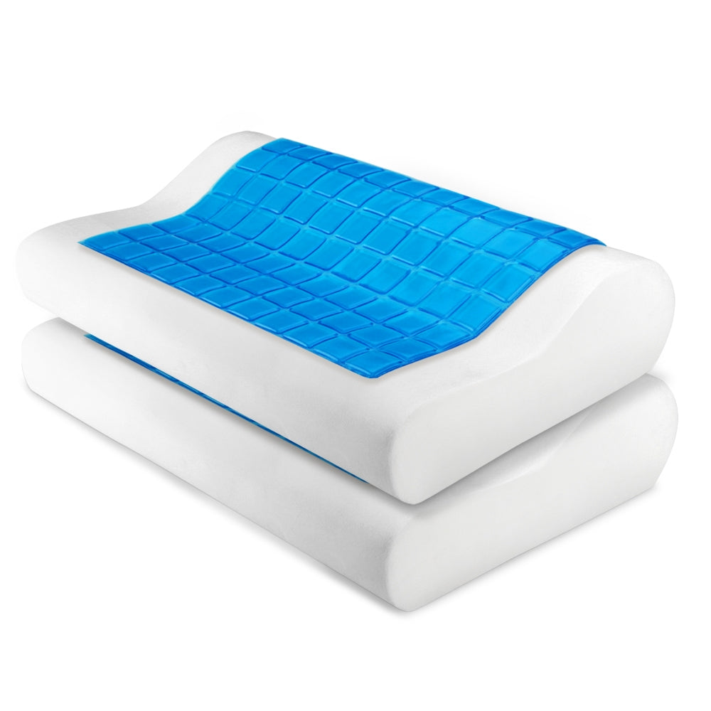 Giselle Bedding 2 x Cool Gel Top Memory Foam Pillows 50cm x 30cm x 10/8cm - SuperSaverAU - view 7