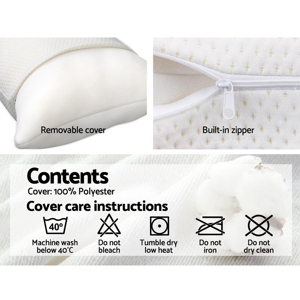 Giselle Bedding Memory Foam Pillow 70cm x 40cm 13cm Thick - Set of 2, Medium Support - SuperSaverAU - view 5