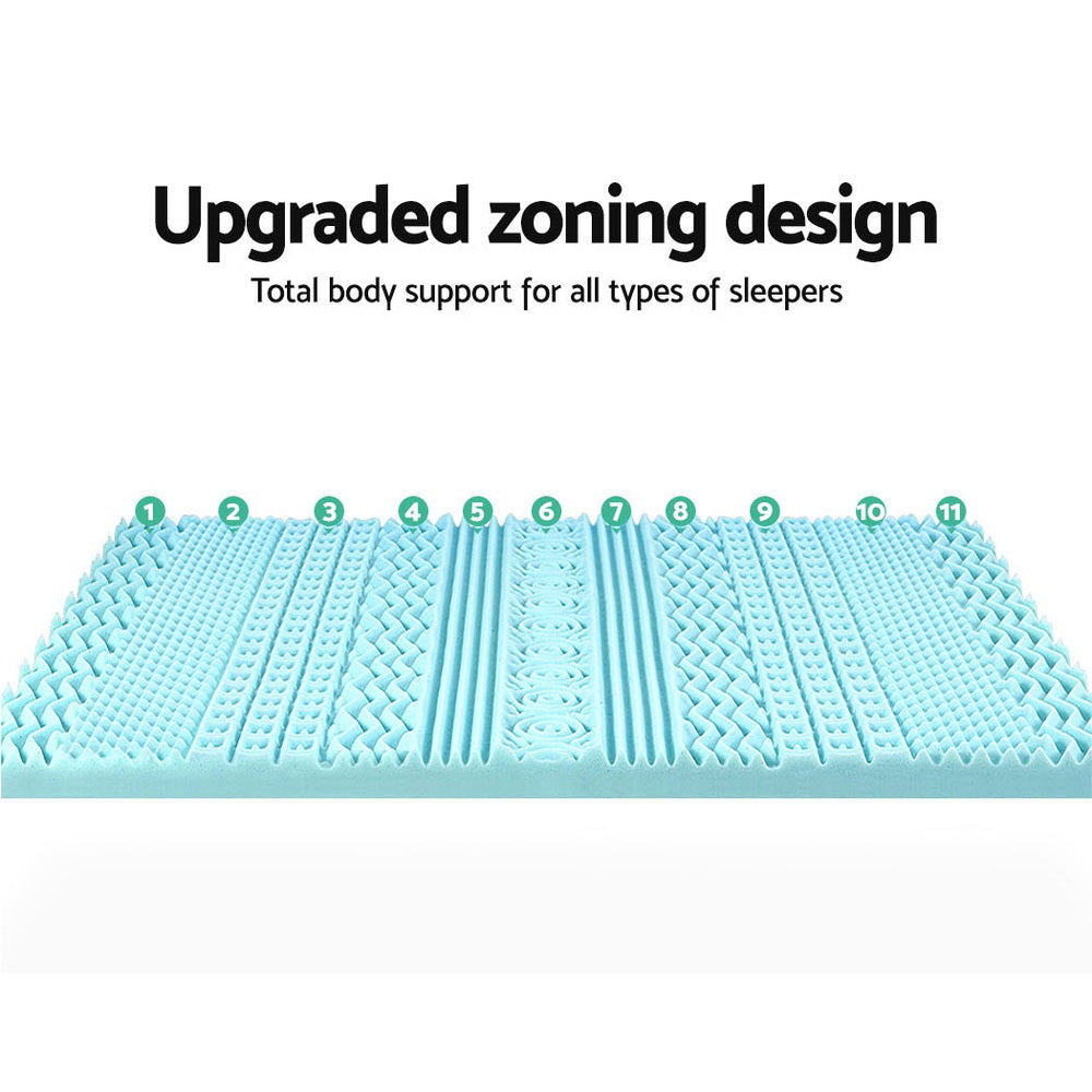 Giselle Bedding Memory Foam Mattress Topper 11-Zone 8cm Single - SuperSaverAU - view 4