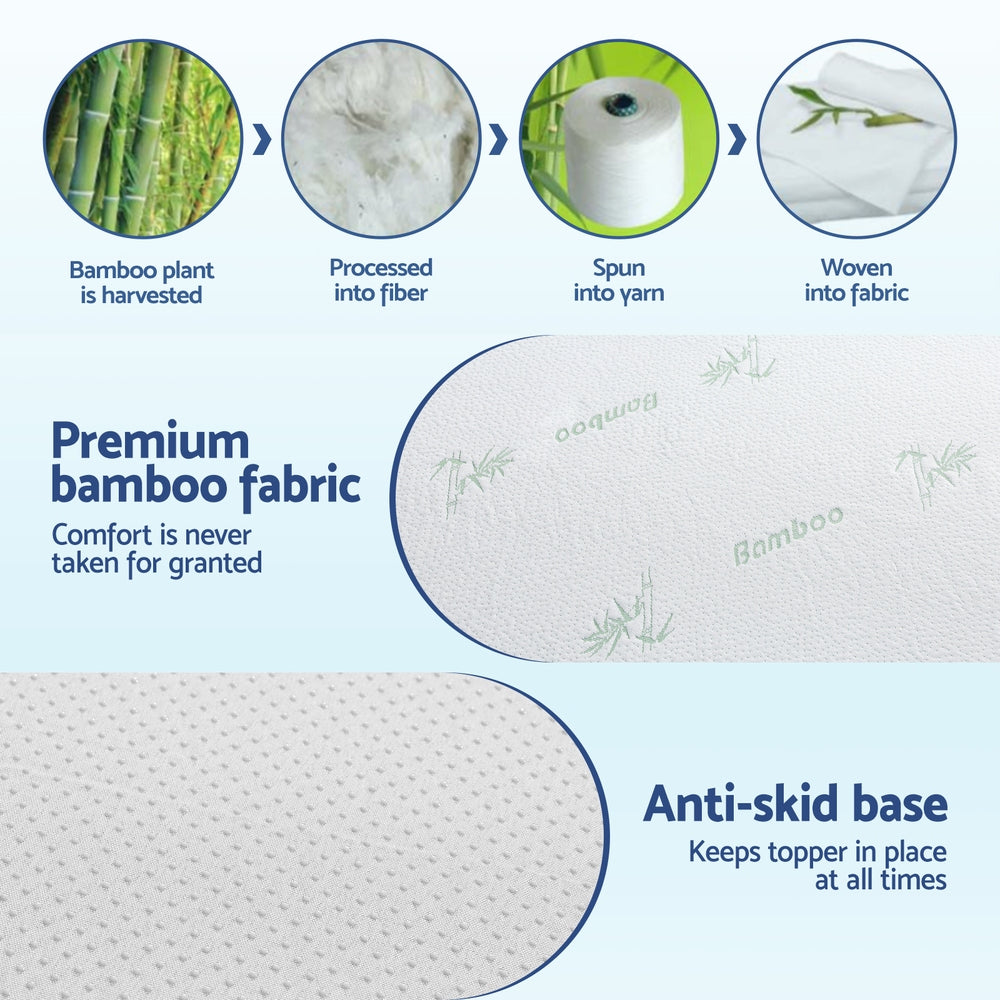 Giselle 5cm Memory Foam Mattress Topper 7-Zone King Single - SuperSaverAU - view 6