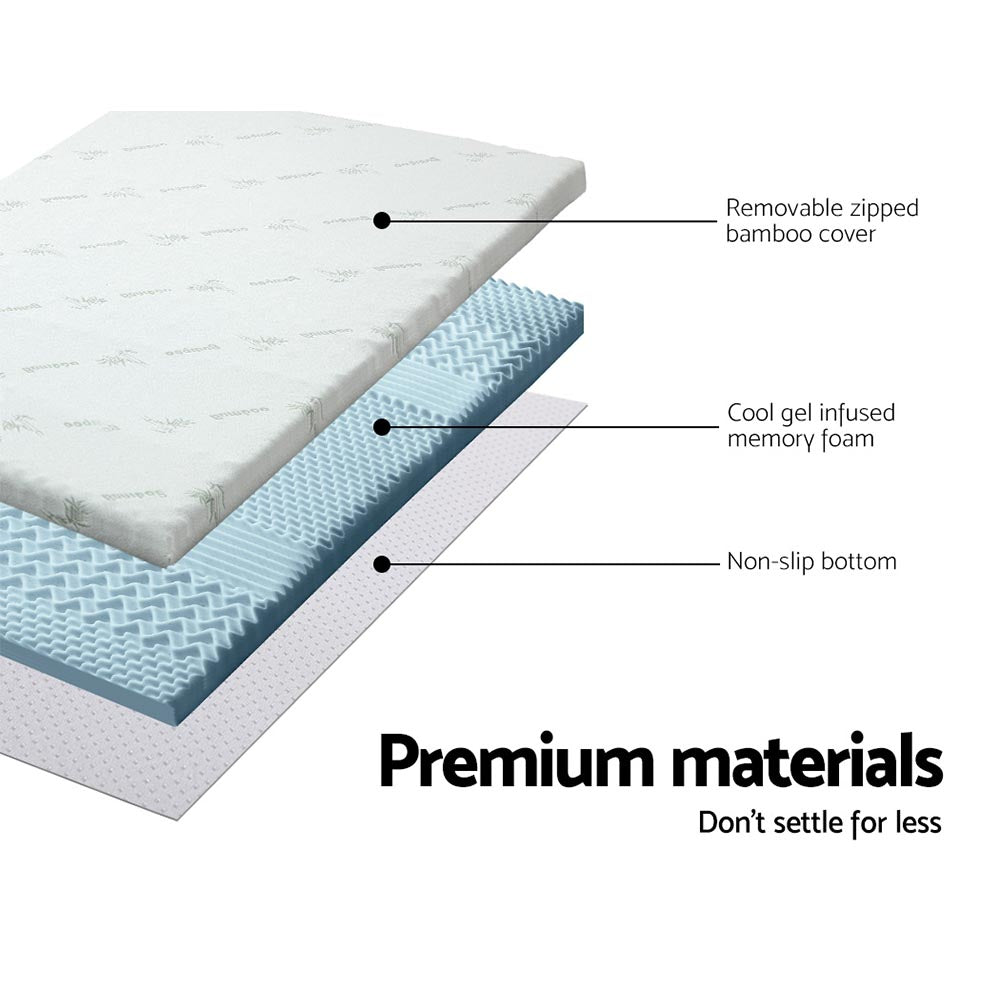 Giselle Bedding Memory Foam Mattress Topper 7-Zone 8cm Single - SuperSaverAU - view 3