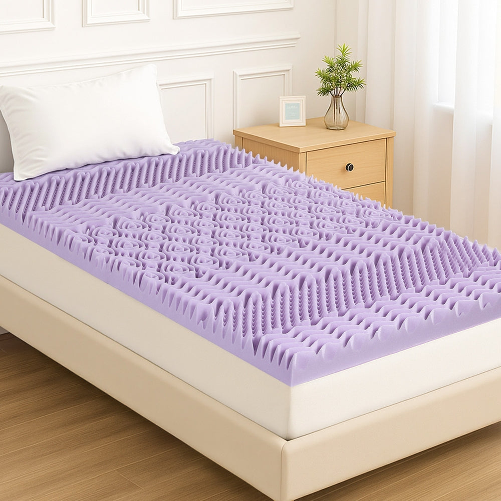 Giselle 8cm Lavender Infused Memory Foam Mattress Topper King Single with Bamboo Cover - SuperSaverAU - view 7