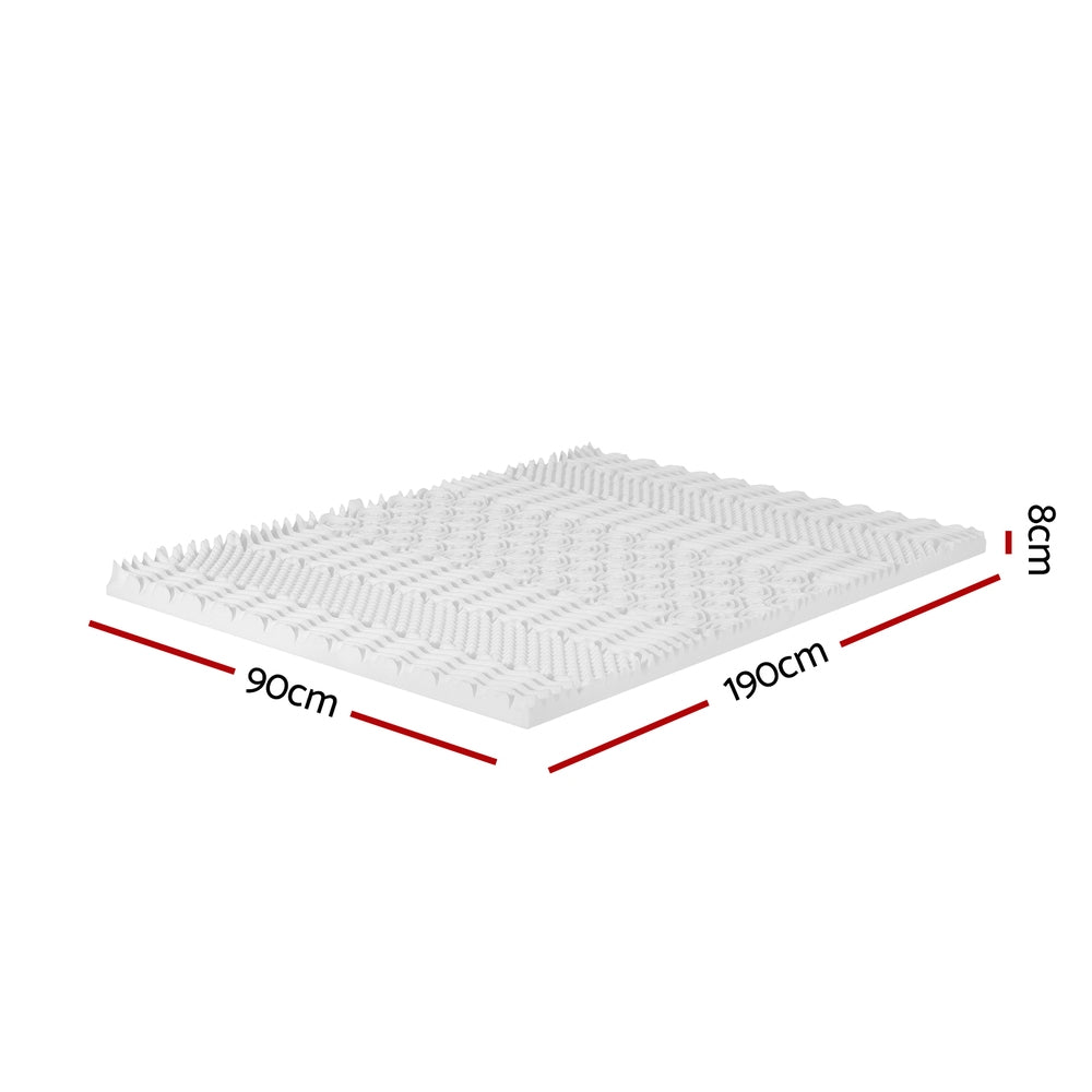 Giselle Bedding 8cm Memory Foam Mattress Topper - 7-Zone Single - SuperSaverAU - view 2