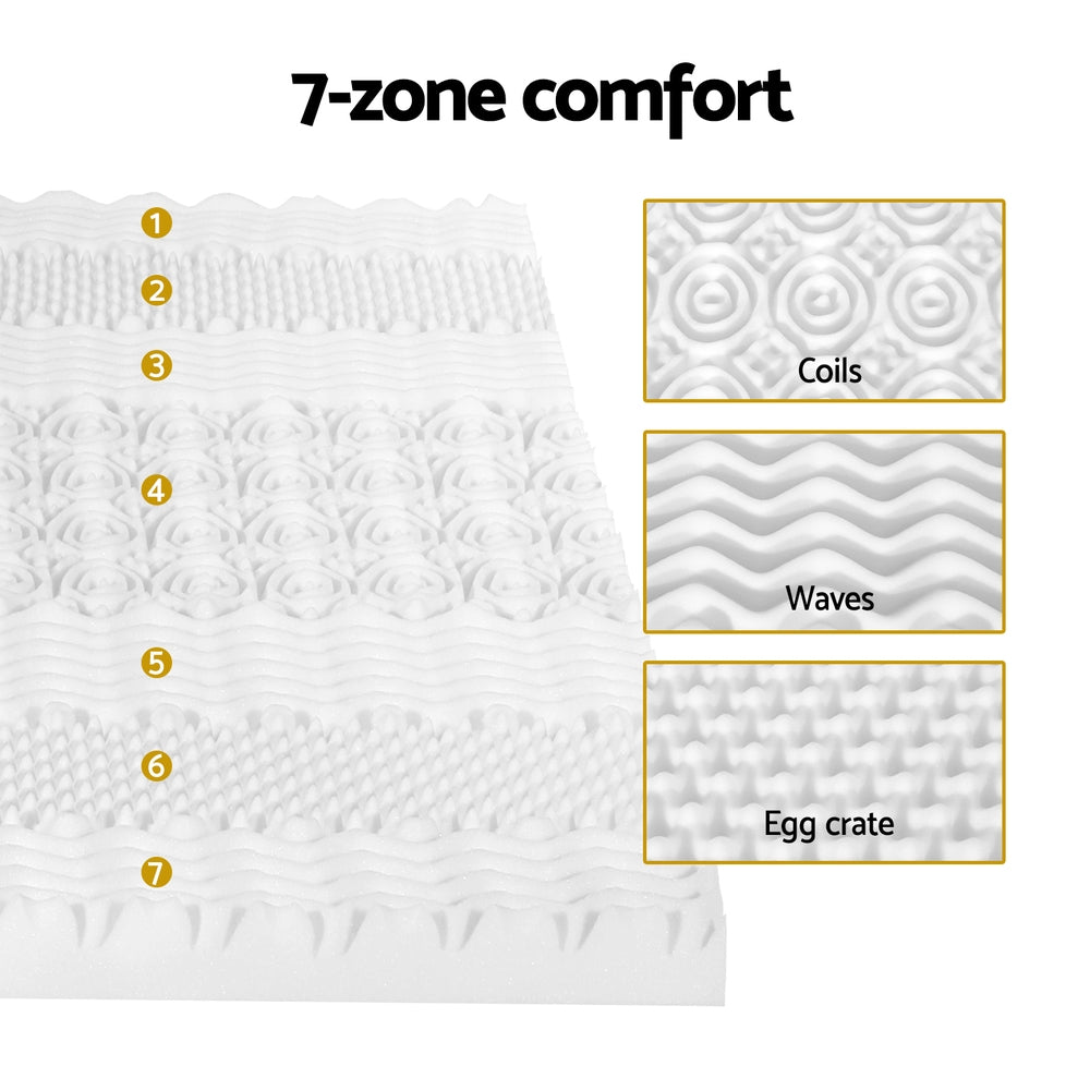 Giselle Bedding 8cm Memory Foam Mattress Topper - 7-Zone Single - SuperSaverAU - view 5