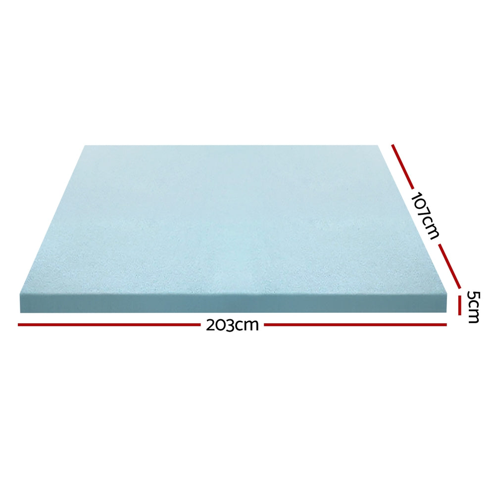 Giselle Bedding King Single Cool Gel Memory Foam Mattress Topper 5cm - SuperSaverAU - view 2