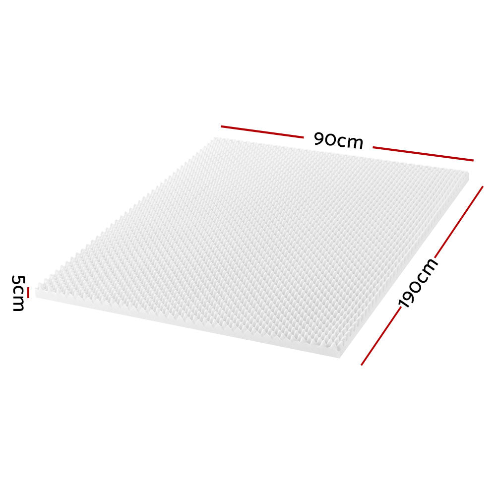 Giselle Bedding Egg Crate Mattress Topper - 5cm Single Foam - SuperSaverAU - view 2