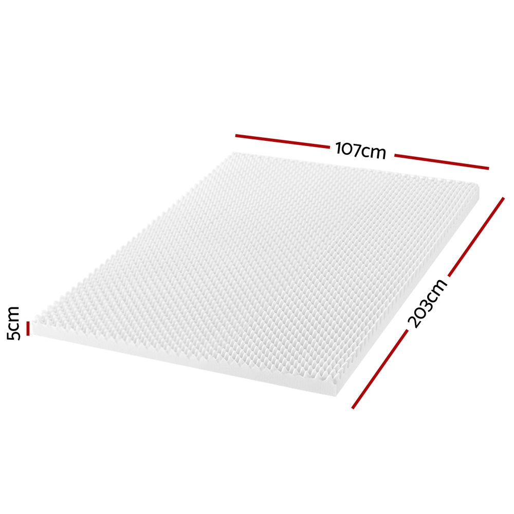 Giselle Bedding King Single Memory Foam Mattress Topper 5cm - Egg Crate Design - SuperSaverAU - view 2