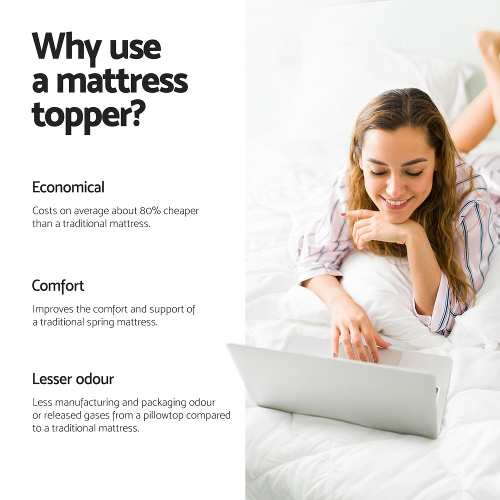 Giselle Bedding King Single Memory Foam Mattress Topper 5cm - Egg Crate Design - SuperSaverAU - view 4