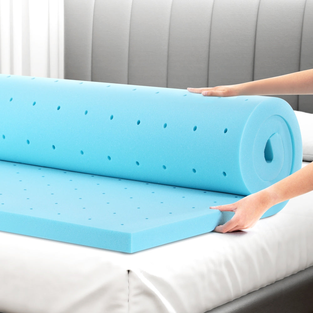 Giselle Bedding Memory Foam Mattress Topper 5cm King Single - Cool Gel - SuperSaverAU - view 1