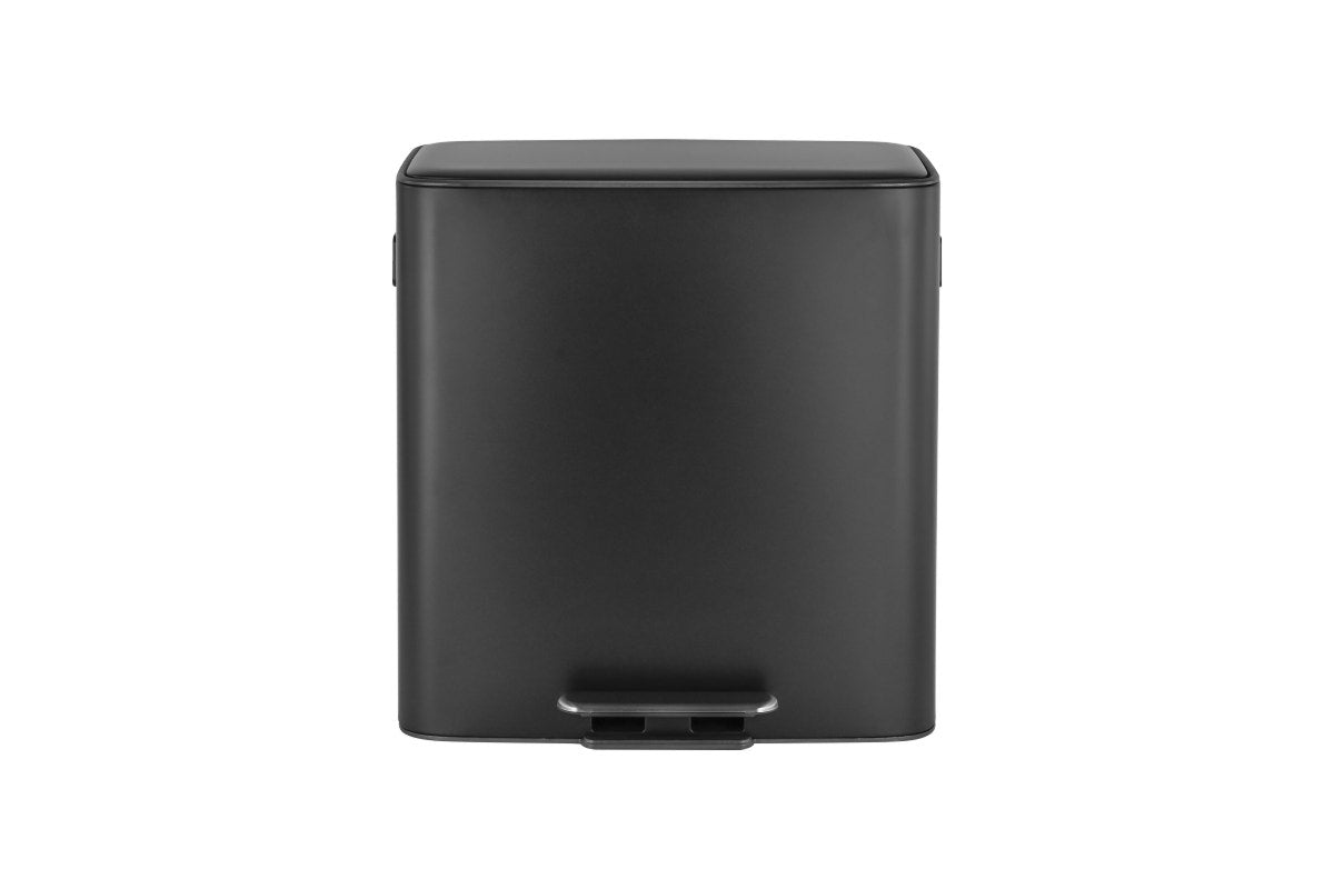 Matt Blatt 56L Dual Compartment Pedal Rubbish Bin (Black)