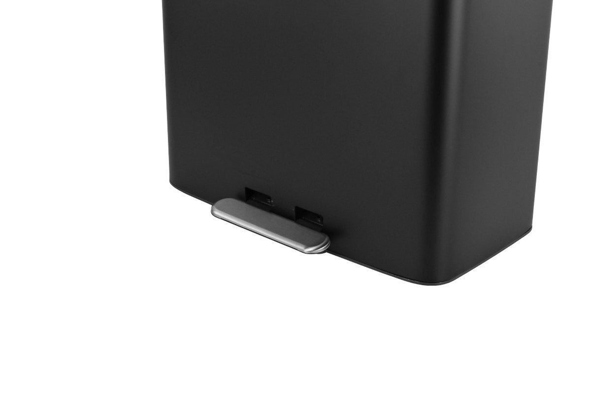 Matt Blatt 56L Dual Compartment Pedal Rubbish Bin (Black)