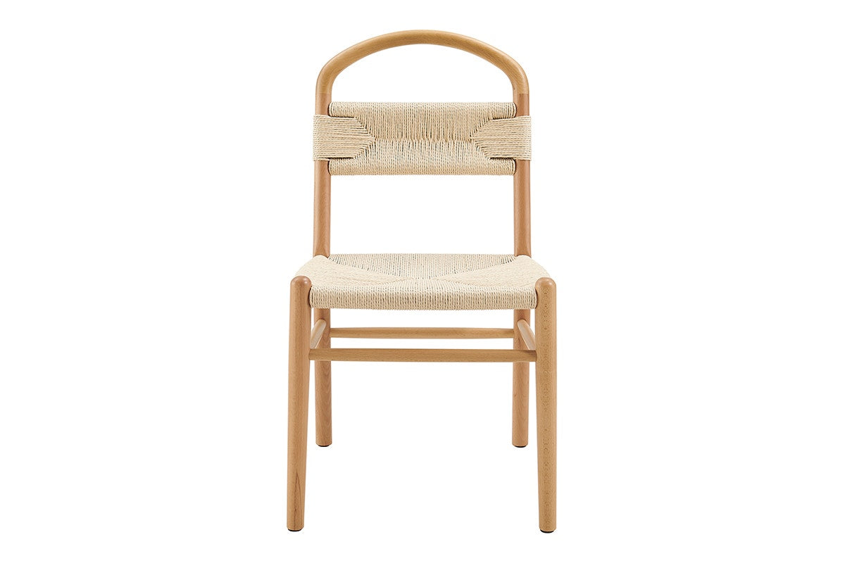 Matt Blatt Set of 2 Marcus Beech Wood Dining Chairs (White/Natural)
