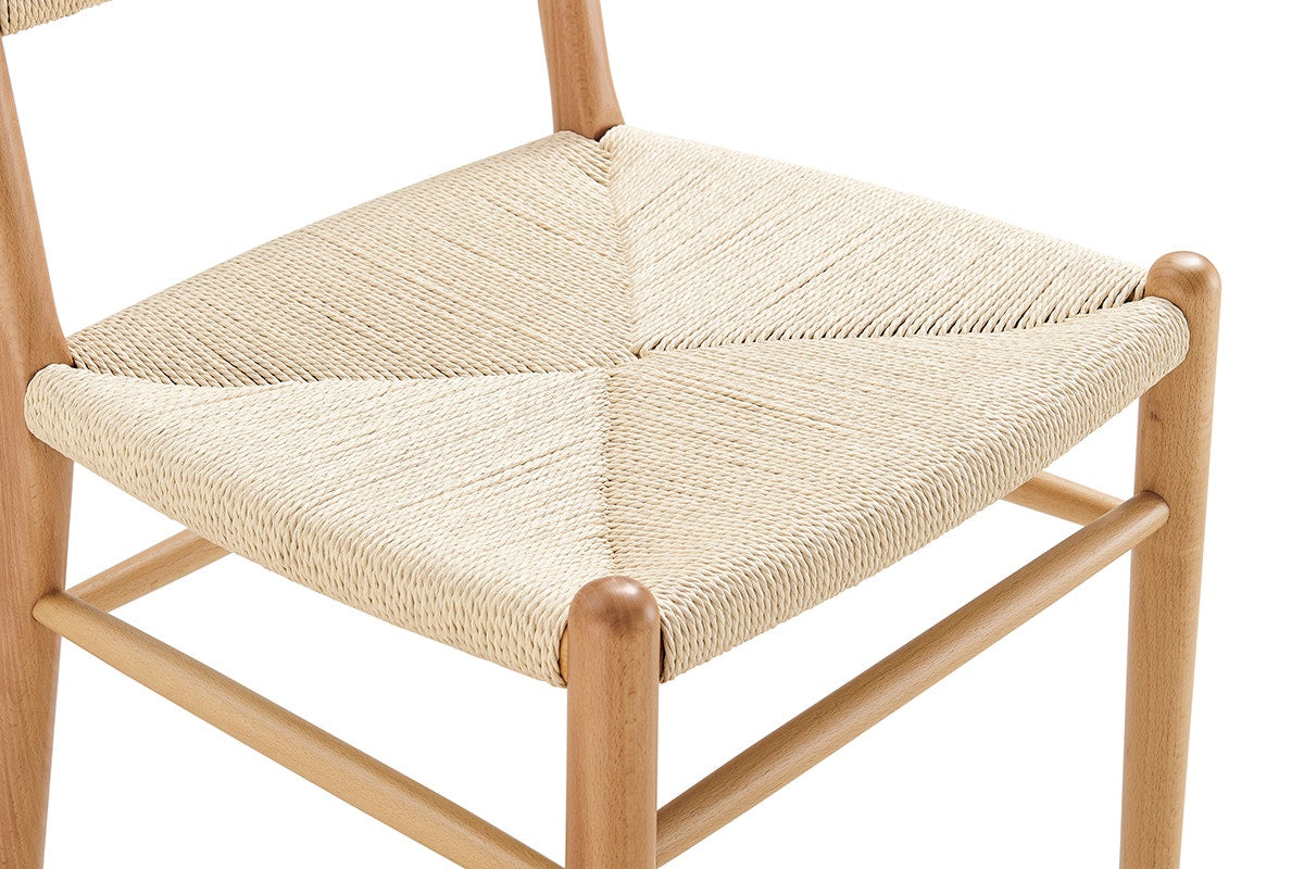 Matt Blatt Set of 2 Marcus Beech Wood Dining Chairs (White/Natural)