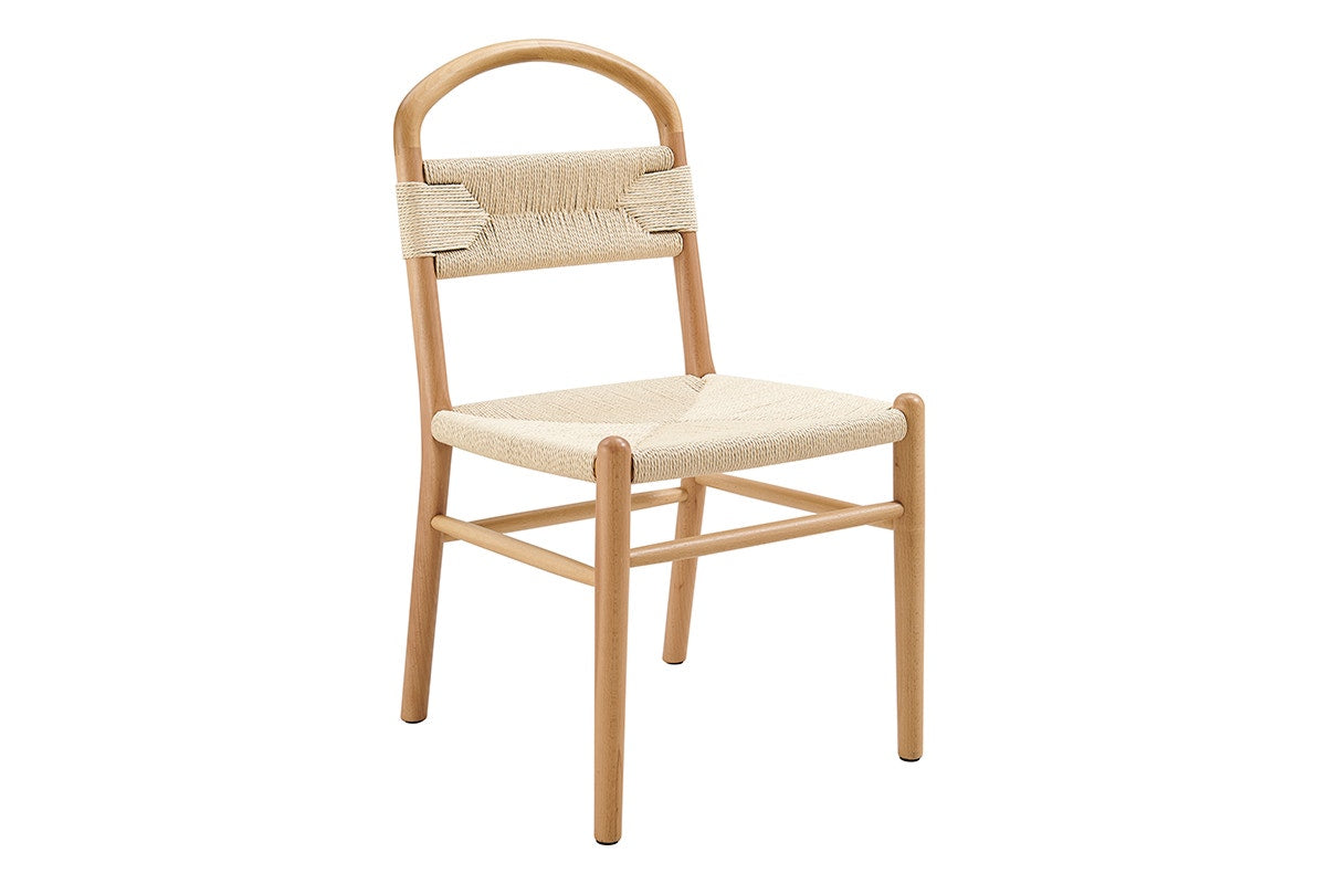 Matt Blatt Set of 2 Marcus Beech Wood Dining Chairs (White/Natural)
