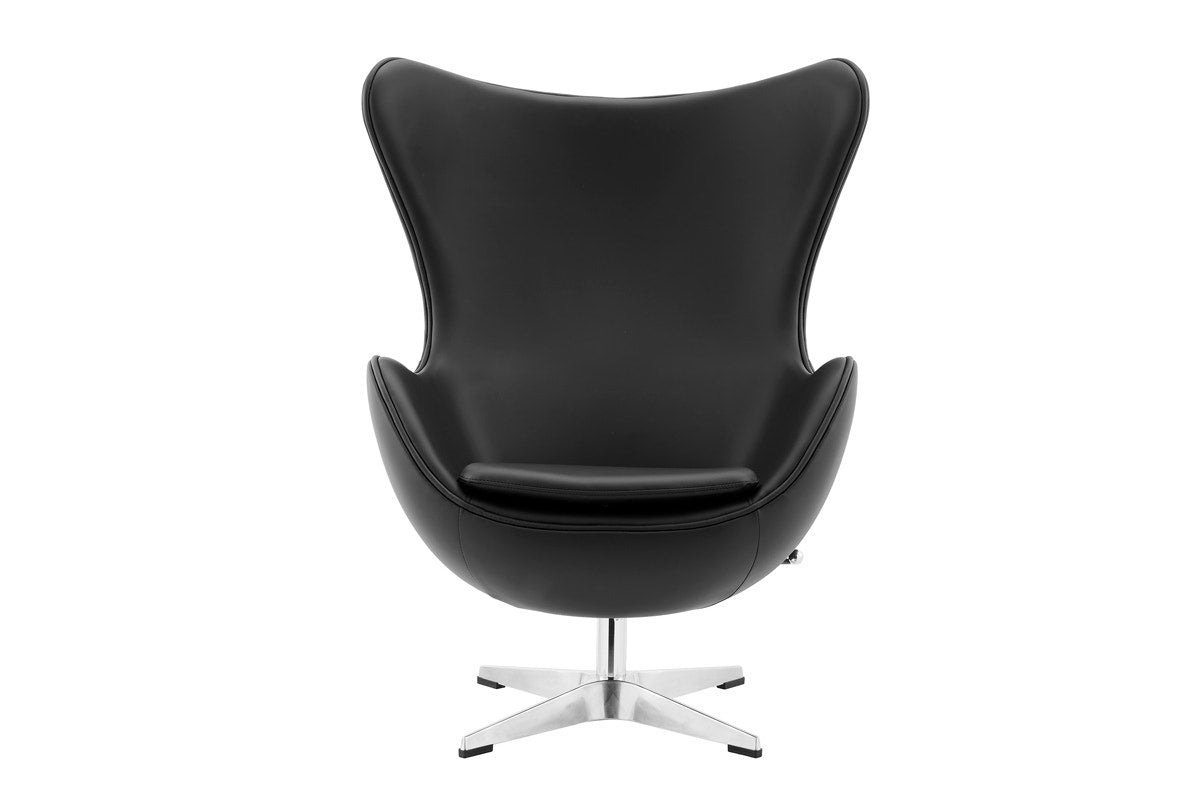 Matt Blatt Arne Jacobsen Egg Chair Premium Replica (Black Bonded Leather)