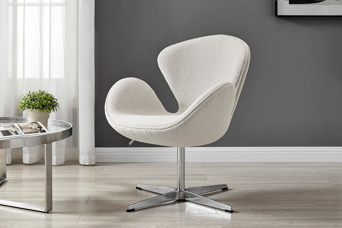 Matt Blatt Arne Jacobsen Height Adjustable Swan Chair Premium Replica (Bone)