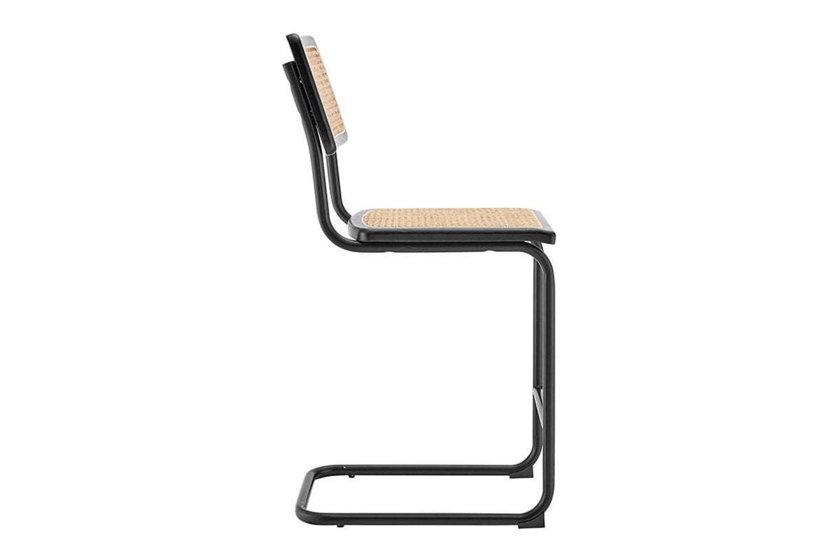 Set of 2 Matt Blatt Marcel Breuer Cesca Counter Stools Replica (Black/Rattan)