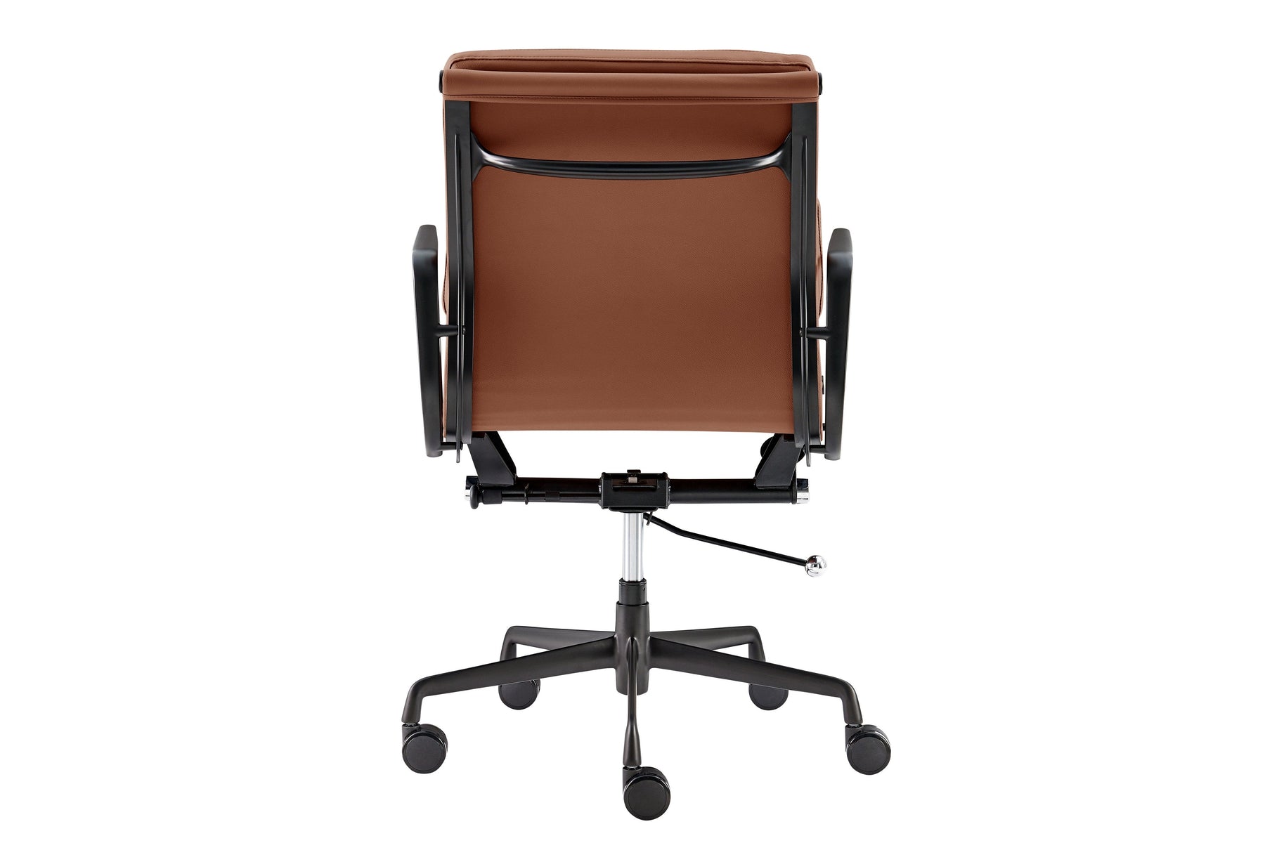 Matt Blatt Eames Premium Replica Low Back Soft Pad Office Chair Genuine Leather (Tan/Black)