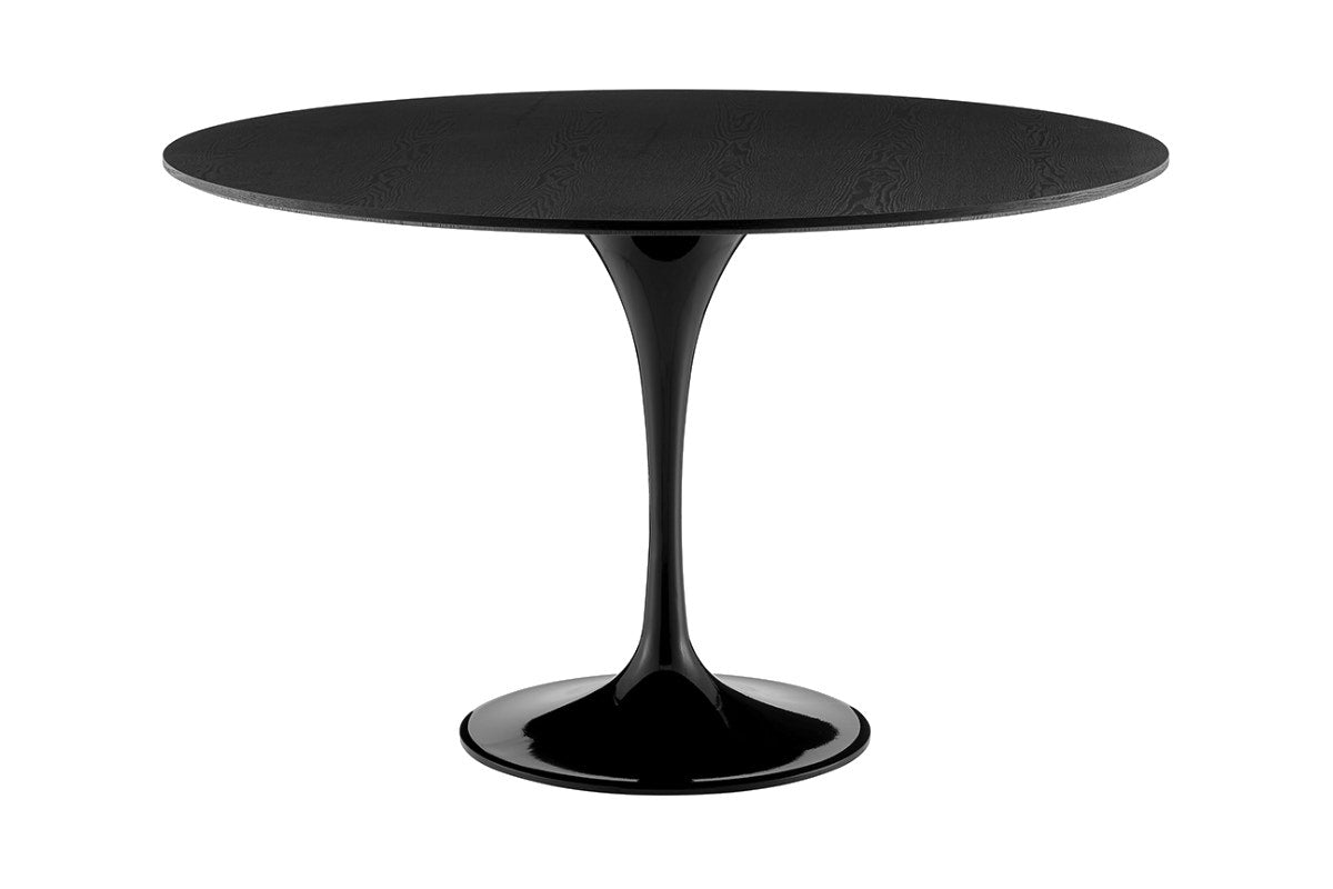Matt Blatt Eero Saarinen Round Tulip Dining Table in Black Ash Veneer Replica (Black, 120cm)