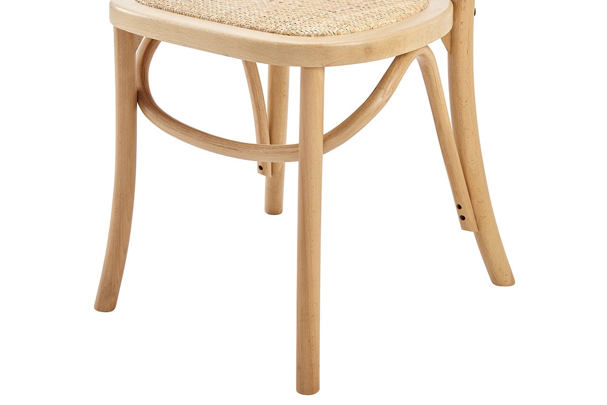 Set of 2 Matt Blatt Felix Bentwood Dining Chairs (Natural Beech/Rattan)