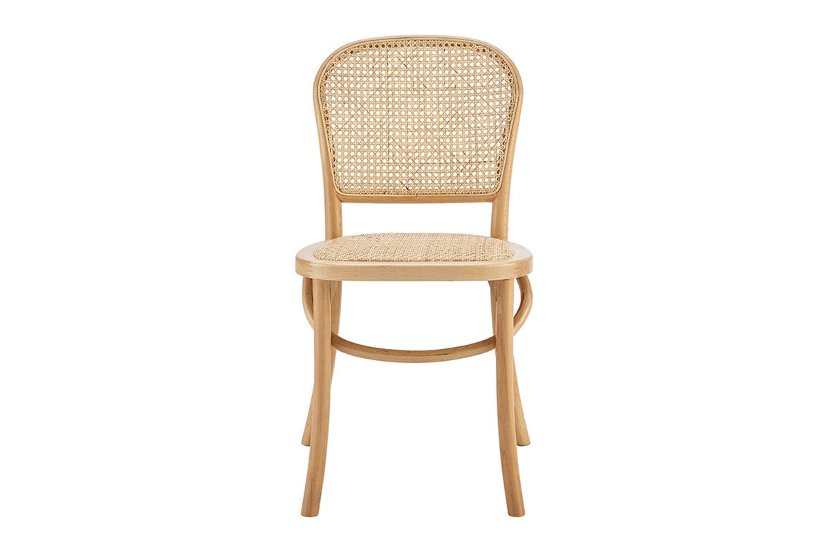 Set of 2 Matt Blatt Felix Bentwood Dining Chairs (Natural Beech/Rattan)