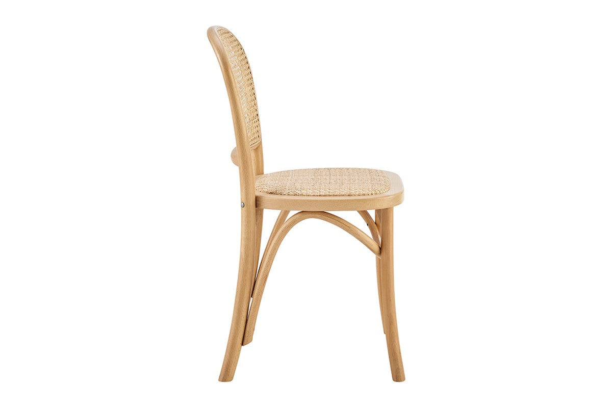 Set of 2 Matt Blatt Felix Bentwood Dining Chairs (Natural Beech/Rattan)