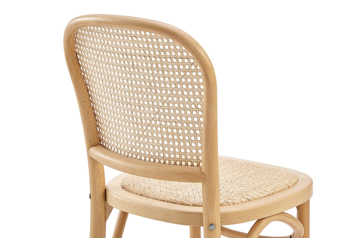 Set of 2 Matt Blatt Felix Bentwood Dining Chairs (Natural Beech/Rattan)