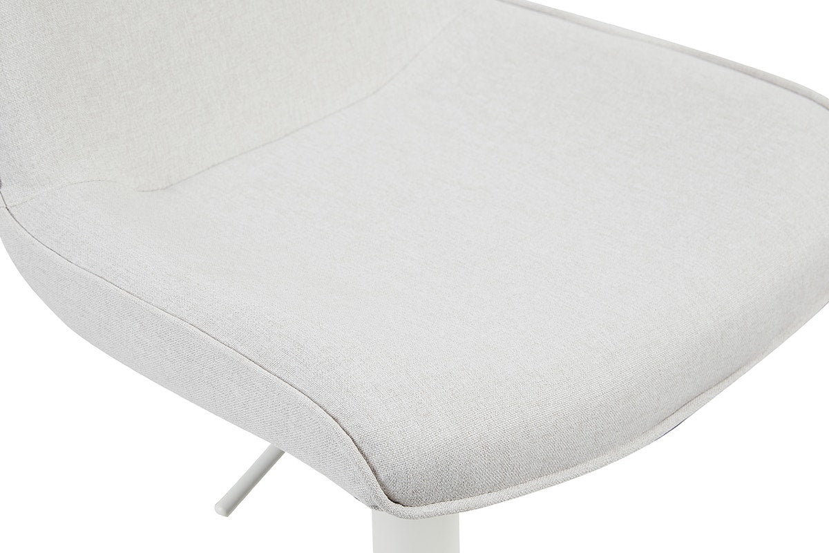 Set of 2 Matt Blatt Joey Height Adjustable Bar Stools (White/Beach Sand)