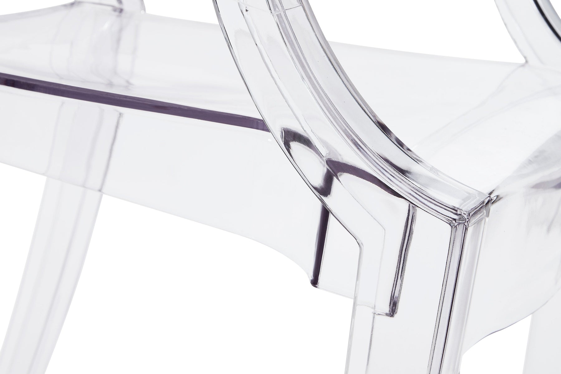Matt Blatt Set of 2 Philippe Starck Louis Ghost Arm Chairs Replica (Clear)