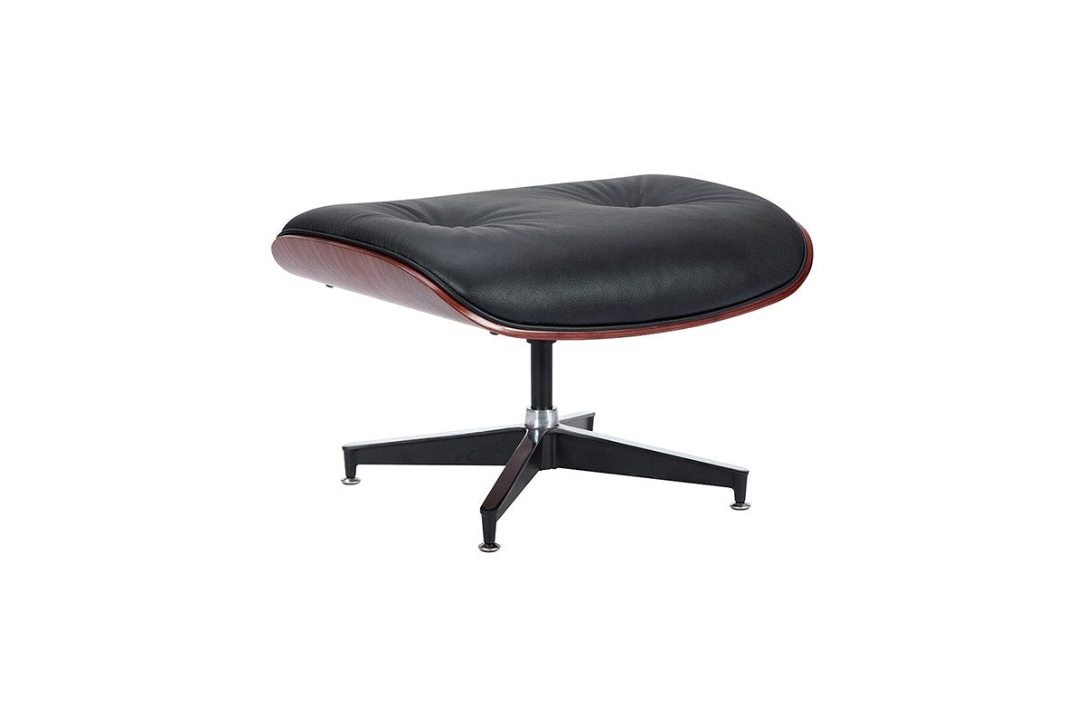 Matt Blatt Eames Premium Replica Leather Lounge Chair and Ottoman (Black Leather/Rosewood)