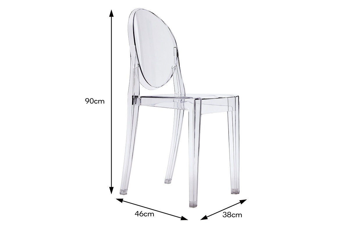Set of 2 Matt Blatt Philippe Starck Victoria Ghost Chairs Replica (Clear)