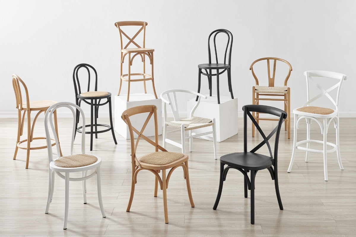 Set of 2 Matt Blatt Hans Wegner Wishbone Dining Chairs Replica (Beech Wood/White Natural)