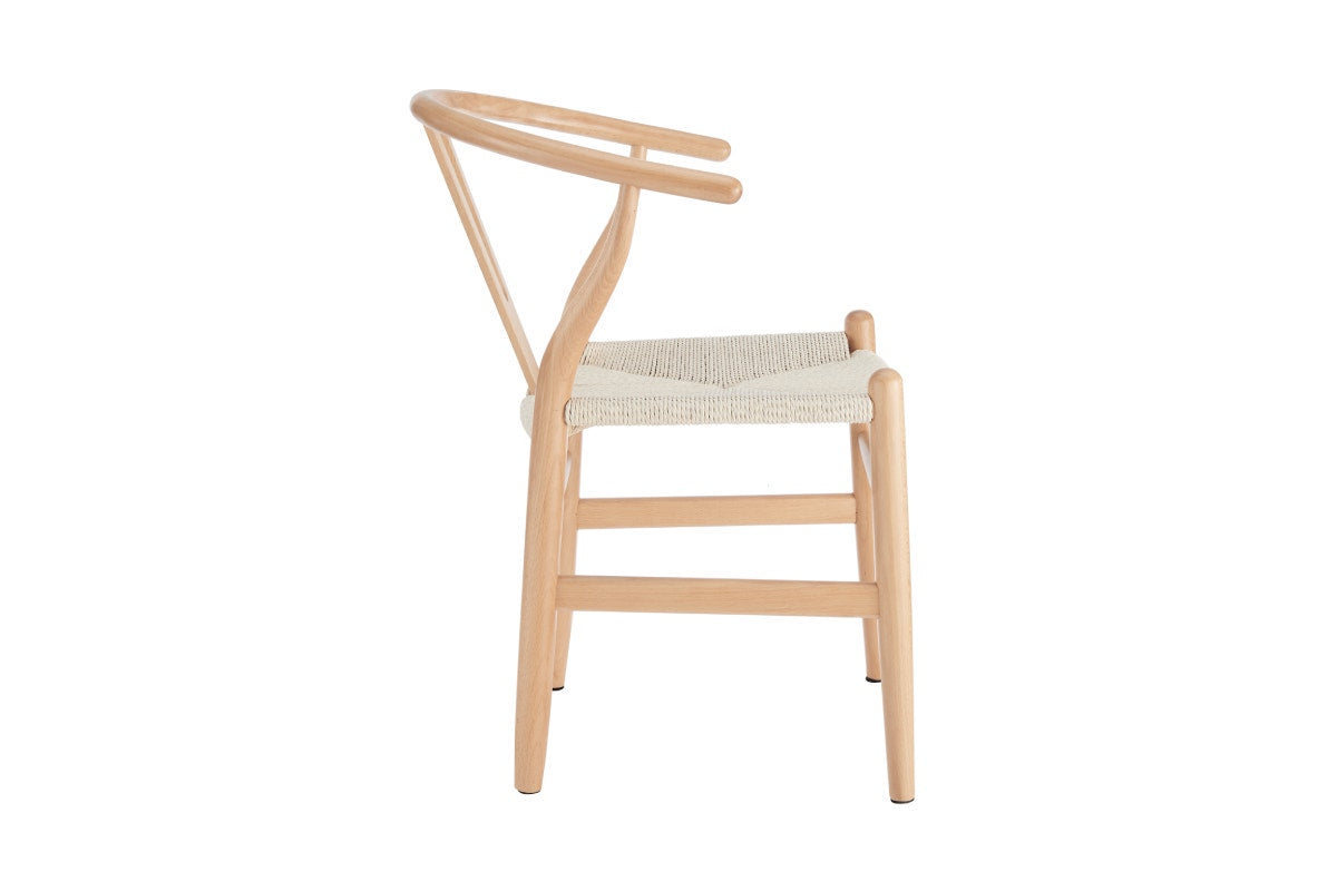 Set of 2 Matt Blatt Hans Wegner Wishbone Dining Chairs Replica (Oak Wood/Natural)