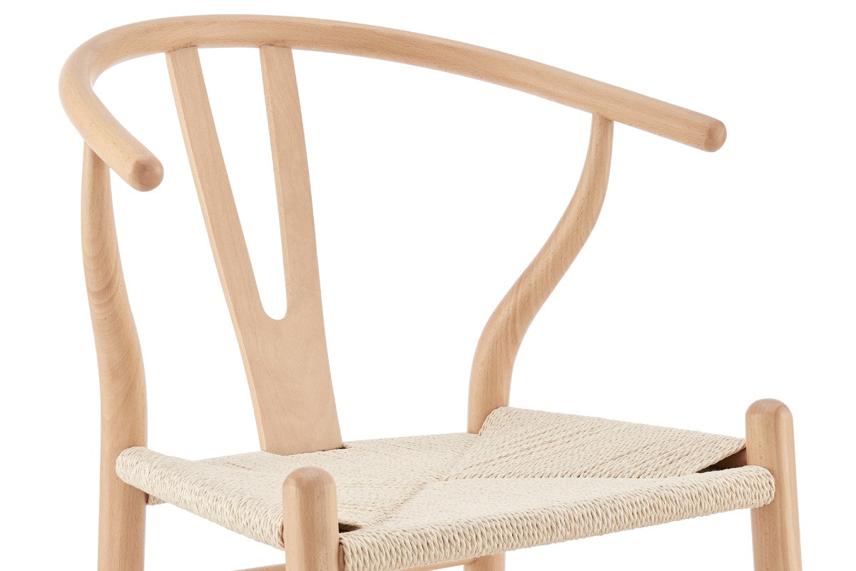 Set of 2 Matt Blatt Hans Wegner Wishbone Dining Chairs Replica (Oak Wood/Natural)