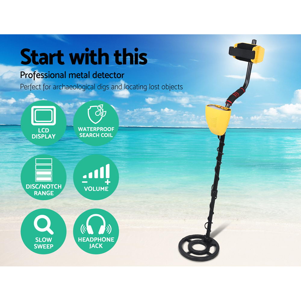 Metal Detector 180MM Deep Sensitive Waterproof Treasure Hunter Gold Digger Yellow - SuperSaverAU - view 3