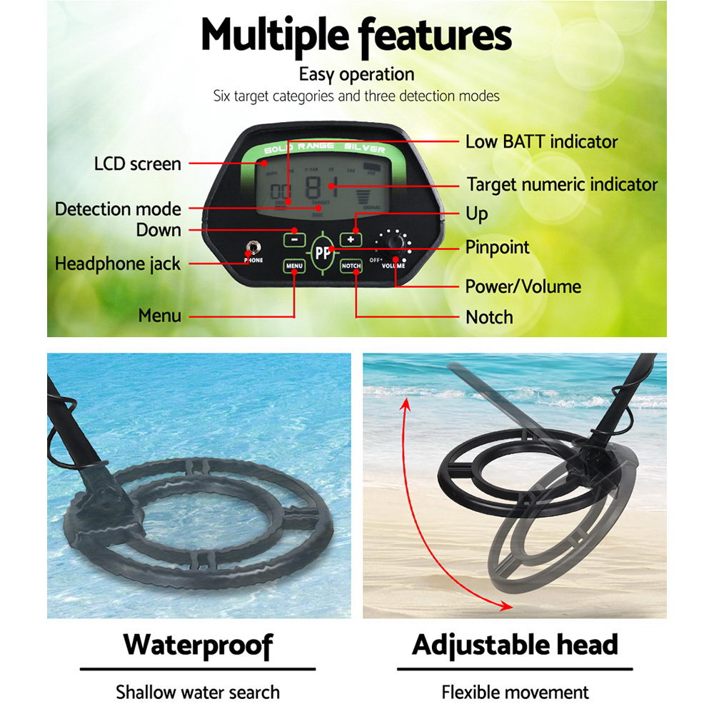 Metal Detector 220MM Deep Sensitive Waterproof Treasure Hunter Gold Digger - SuperSaverAU - view 4