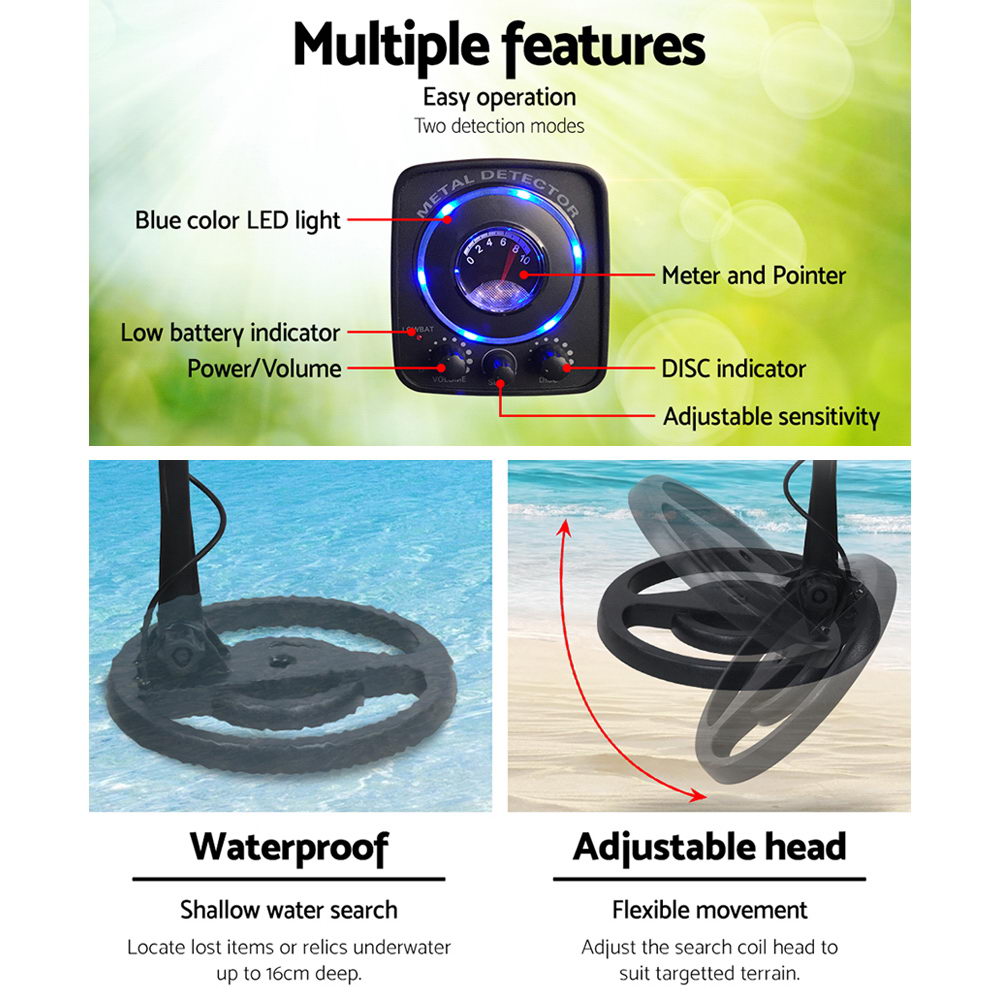 Metal Detector 160MM Deep Sensitive Waterproof Treasure Hunter Gold Digger - SuperSaverAU - view 4