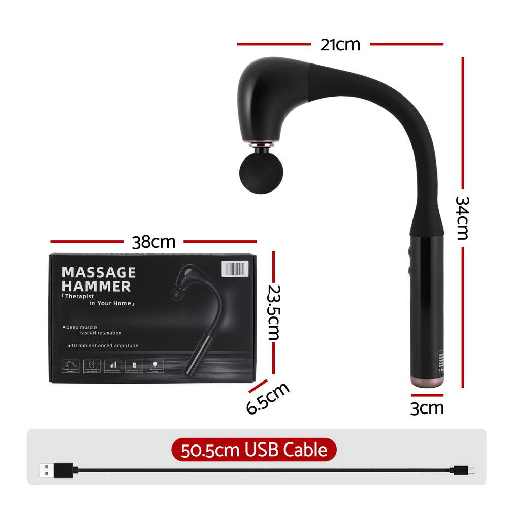 Everfit U-shaped Massage Gun with Extended Handle - 4 Heads - SuperSaverAU - view 2